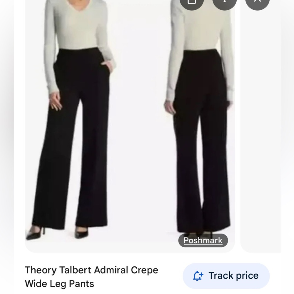 Theory Talbert Wide-Leg Pull-on Pant in Black Admiral Crepe